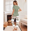 image:imageEkouaer Pajamas for Women Set Short Sleeve PJ Set 2 Piece Jogger Pants  Womens Round Neck Sleepwear with Raglan Sleeve Side Pockets Relaxed Fit Loungewear for Home Lounging Daily Wear TravelTiedye Army Green