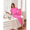 image:imageEkouaer Pajamas for Women Set Short Sleeve PJ Set 2 Piece Jogger Pants  Womens Round Neck Sleepwear with Raglan Sleeve Side Pockets Relaxed Fit Loungewear for Home Lounging Daily Wear TravelPink Leopard