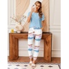 image:imageEkouaer Pajamas for Women Set Short Sleeve PJ Set 2 Piece Jogger Pants  Womens Round Neck Sleepwear with Raglan Sleeve Side Pockets Relaxed Fit Loungewear for Home Lounging Daily Wear TravelTiedye Light Blue