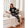 image:imageEkouaer Pajamas for Women Set Short Sleeve PJ Set 2 Piece Jogger Pants  Womens Round Neck Sleepwear with Raglan Sleeve Side Pockets Relaxed Fit Loungewear for Home Lounging Daily Wear TravelSleep  Game Print