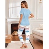 image:imageEkouaer Pajamas for Women Set Short Sleeve PJ Set 2 Piece Jogger Pants  Womens Round Neck Sleepwear with Raglan Sleeve Side Pockets Relaxed Fit Loungewear for Home Lounging Daily Wear TravelTiedye Light Blue