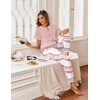 image:imageEkouaer Pajamas for Women Set Short Sleeve PJ Set 2 Piece Jogger Pants  Womens Round Neck Sleepwear with Raglan Sleeve Side Pockets Relaxed Fit Loungewear for Home Lounging Daily Wear TravelTiedye Dusty Pink