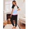 image:imageEkouaer Pajamas for Women Set Short Sleeve PJ Set 2 Piece Jogger Pants  Womens Round Neck Sleepwear with Raglan Sleeve Side Pockets Relaxed Fit Loungewear for Home Lounging Daily Wear TravelTiedye Green
