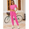 image:imageEkouaer Pajamas for Women Set Short Sleeve PJ Set 2 Piece Jogger Pants  Womens Round Neck Sleepwear with Raglan Sleeve Side Pockets Relaxed Fit Loungewear for Home Lounging Daily Wear TravelPink Leopard