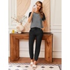 image:imageEkouaer Pajamas for Women Set Short Sleeve PJ Set 2 Piece Jogger Pants  Womens Round Neck Sleepwear with Raglan Sleeve Side Pockets Relaxed Fit Loungewear for Home Lounging Daily Wear TravelGrey