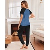 image:imageEkouaer Pajamas for Women Set Short Sleeve PJ Set 2 Piece Jogger Pants  Womens Round Neck Sleepwear with Raglan Sleeve Side Pockets Relaxed Fit Loungewear for Home Lounging Daily Wear TravelNavy Blue