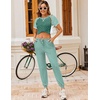 image:imageEkouaer Pajamas for Women Set Short Sleeve PJ Set 2 Piece Jogger Pants  Womens Round Neck Sleepwear with Raglan Sleeve Side Pockets Relaxed Fit Loungewear for Home Lounging Daily Wear TravelGrey Green