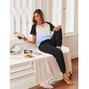 image:imageEkouaer Pajamas for Women Set Short Sleeve PJ Set 2 Piece Jogger Pants  Womens Round Neck Sleepwear with Raglan Sleeve Side Pockets Relaxed Fit Loungewear for Home Lounging Daily Wear TravelTiedye Green