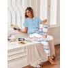 image:imageEkouaer Pajamas for Women Set Short Sleeve PJ Set 2 Piece Jogger Pants  Womens Round Neck Sleepwear with Raglan Sleeve Side Pockets Relaxed Fit Loungewear for Home Lounging Daily Wear TravelTiedye Light Blue
