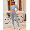 image:imageEkouaer Pajamas for Women Set Short Sleeve PJ Set 2 Piece Jogger Pants  Womens Round Neck Sleepwear with Raglan Sleeve Side Pockets Relaxed Fit Loungewear for Home Lounging Daily Wear TravelLight Blue