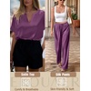 image:imageEkouaer Womens Satin Silky Pajama Set 2 Piece V Neck Silk Pjs with Pocket  Short SleeveSoft SleepwearLightweight Lounge SetsComfy LoungewearBridal Wedding Party Pajamas GiftsXS2XLDeep Purple