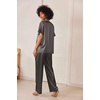 image:imageEkouaer Womens Satin Silky Pajama Set 2 Piece V Neck Silk Pjs with Pocket  Short SleeveSoft SleepwearLightweight Lounge SetsComfy LoungewearBridal Wedding Party Pajamas GiftsXS2XLDark Grey