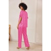 image:imageEkouaer Womens Satin Silky Pajama Set 2 Piece V Neck Silk Pjs with Pocket  Short SleeveSoft SleepwearLightweight Lounge SetsComfy LoungewearBridal Wedding Party Pajamas GiftsXS2XLPink Leopard