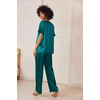 image:imageEkouaer Womens Satin Silky Pajama Set 2 Piece V Neck Silk Pjs with Pocket  Short SleeveSoft SleepwearLightweight Lounge SetsComfy LoungewearBridal Wedding Party Pajamas GiftsXS2XLGreen