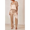 image:imageEkouaer Womens Satin Silky Pajama Set 2 Piece V Neck Silk Pjs with Pocket  Short SleeveSoft SleepwearLightweight Lounge SetsComfy LoungewearBridal Wedding Party Pajamas GiftsXS2XLKhaki