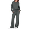 image:imageEkouaer 2 Piece Sets for Women 2026 Fall Lounge Sets Outfits O Neck Airport Travel Matching Sets Clothing SweatsuitsDark Grey