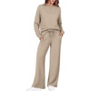 image:imageEkouaer 2 Piece Sets for Women 2026 Fall Lounge Sets Outfits O Neck Airport Travel Matching Sets Clothing SweatsuitsLight Khaki