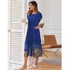 image:imageEkouaer Robes For Women Zipper Front 34 Sleeve Housecoats with Pockets  Full Length Loungewear Color Block Bathrobe Hshape House Dress Wearing after Bathing Swimming Postoperative RecoveryBlue Mandala