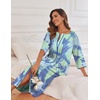 image:imageEkouaer Robes For Women Zipper Front 34 Sleeve Housecoats with Pockets  Full Length Loungewear Color Block Bathrobe Hshape House Dress Wearing after Bathing Swimming Postoperative RecoveryGreen Tie Dye