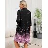 image:imageEkouaer Zipper Robes for Women 34 Sleeve Housecoats with Pockets  House coats for women Soft Lightweight Bathrobe Turn Down Neck Contrast Piping Home Daily Wear TravelCherry Blossoms