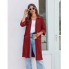 image:imageEkouaer Zipper Robes for Women 34 Sleeve Housecoats with Pockets  House coats for women Soft Lightweight Bathrobe Turn Down Neck Contrast Piping Home Daily Wear TravelWine Red