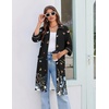 image:imageEkouaer Zipper Robes for Women 34 Sleeve Housecoats with Pockets  House coats for women Soft Lightweight Bathrobe Turn Down Neck Contrast Piping Home Daily Wear TravelButterfly Flowers1