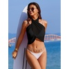 image:imageEkouaer 2 Pcs Sarong Chiffon Beach Wrap Skirt Swimsuit Coverups for Women  Sheer Bikini Swimsuit Cover UpsBikini Beach DressFront SlitsFlowy and Swing LengthBlackBrown Gradient