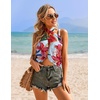 image:imageEkouaer 2 Pcs Sarong Chiffon Beach Wrap Skirt Swimsuit Coverups for Women  Sheer Bikini Swimsuit Cover UpsBikini Beach DressFront SlitsFlowy and Swing LengthWhiteBlue Tropical Plant Leopard