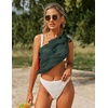 image:imageEkouaer 2 Pcs Sarong Chiffon Beach Wrap Skirt Swimsuit Coverups for Women  Sheer Bikini Swimsuit Cover UpsBikini Beach DressFront SlitsFlowy and Swing LengthBlackDark Green