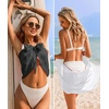 image:imageEkouaer 2 Pcs Sarong Chiffon Beach Wrap Skirt Swimsuit Coverups for Women  Sheer Bikini Swimsuit Cover UpsBikini Beach DressFront SlitsFlowy and Swing LengthWhiteGrey