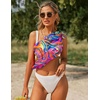 image:imageEkouaer 2 Pcs Sarong Chiffon Beach Wrap Skirt Swimsuit Coverups for Women  Sheer Bikini Swimsuit Cover UpsBikini Beach DressFront SlitsFlowy and Swing LengthBlack Pink Art Stripe