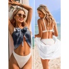 image:imageEkouaer 2 Pcs Sarong Chiffon Beach Wrap Skirt Swimsuit Coverups for Women  Sheer Bikini Swimsuit Cover UpsBikini Beach DressFront SlitsFlowy and Swing LengthWhiteBlack Gradient