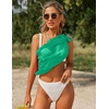 image:imageEkouaer 2 Pcs Sarong Chiffon Beach Wrap Skirt Swimsuit Coverups for Women  Sheer Bikini Swimsuit Cover UpsBikini Beach DressFront SlitsFlowy and Swing LengthBlackAqua Green