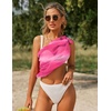 image:imageEkouaer 2 Pcs Sarong Chiffon Beach Wrap Skirt Swimsuit Coverups for Women  Sheer Bikini Swimsuit Cover UpsBikini Beach DressFront SlitsFlowy and Swing LengthBlackGradient Hot Pink