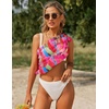 image:imageEkouaer 2 Pcs Sarong Chiffon Beach Wrap Skirt Swimsuit Coverups for Women  Sheer Bikini Swimsuit Cover UpsBikini Beach DressFront SlitsFlowy and Swing LengthBlackPink Yellow Art Stripe