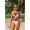 image:imageEkouaer 2 Pcs Sarong Chiffon Beach Wrap Skirt Swimsuit Coverups for Women  Sheer Bikini Swimsuit Cover UpsBikini Beach DressFront SlitsFlowy and Swing LengthWhiteBlue Tropical Plant Leopard