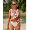 image:imageEkouaer 2 Pcs Sarong Chiffon Beach Wrap Skirt Swimsuit Coverups for Women  Sheer Bikini Swimsuit Cover UpsBikini Beach DressFront SlitsFlowy and Swing LengthBlackPink Orange Print