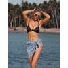 image:imageEkouaer 2 Pcs Sarong Chiffon Beach Wrap Skirt Swimsuit Coverups for Women  Sheer Bikini Swimsuit Cover UpsBikini Beach DressFront SlitsFlowy and Swing LengthBlackblue Print