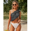 image:imageEkouaer 2 Pcs Sarong Chiffon Beach Wrap Skirt Swimsuit Coverups for Women  Sheer Bikini Swimsuit Cover UpsBikini Beach DressFront SlitsFlowy and Swing LengthWhiteGrey
