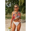 image:imageEkouaer 2 Pcs Sarong Chiffon Beach Wrap Skirt Swimsuit Coverups for Women  Sheer Bikini Swimsuit Cover UpsBikini Beach DressFront SlitsFlowy and Swing LengthBlackPink Tropical Plant Leopard