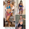 image:imageEkouaer 2 Pcs Sarong Chiffon Beach Wrap Skirt Swimsuit Coverups for Women  Sheer Bikini Swimsuit Cover UpsBikini Beach DressFront SlitsFlowy and Swing LengthBlack Pink Art Stripe