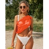 image:imageEkouaer 2 Pcs Sarong Chiffon Beach Wrap Skirt Swimsuit Coverups for Women  Sheer Bikini Swimsuit Cover UpsBikini Beach DressFront SlitsFlowy and Swing LengthBlack Fluorescent Orange