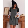 image:imageEkouaer 3 Pack Nightgowns for Women Short Sleeve Sleepshirt Night Shirts  Button Down Nightshirts Soft Pajama Dress Casual Sleepwear VNeck Sleep Dress Night Gowns for Sleep Home Daily Wear TravelBlackGreyBlue Stars