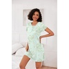 image:imageEkouaer 3 Pack Nightgowns for Women Short Sleeve Sleepshirt Night Shirts  Button Down Nightshirts Soft Pajama Dress Casual Sleepwear VNeck Sleep Dress Night Gowns for Sleep Home Daily Wear TravelGreen FloralBlue Bow StripesFloral Pink