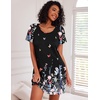 image:imageEkouaer 3 Pack Nightgowns for Women Short Sleeve Sleepshirt Night Shirts  Button Down Nightshirts Soft Pajama Dress Casual Sleepwear VNeck Sleep Dress Night Gowns for Sleep Home Daily Wear TravelNavyBlack ButterflyWine Red