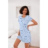 image:imageEkouaer 3 Pack Nightgowns for Women Short Sleeve Sleepshirt Night Shirts  Button Down Nightshirts Soft Pajama Dress Casual Sleepwear VNeck Sleep Dress Night Gowns for Sleep Home Daily Wear TravelBlue StarsPurple StarsPink Floral