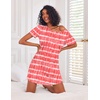 image:imageEkouaer 3 Pack Nightgowns for Women Short Sleeve Sleepshirt Night Shirts  Button Down Nightshirts Soft Pajama Dress Casual Sleepwear VNeck Sleep Dress Night Gowns for Sleep Home Daily Wear TravelGreen FloralBlue StarsRed Stripes