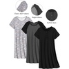 image:imageEkouaer 3 Pack Nightgowns for Women Short Sleeve Sleepshirt Night Shirts  Button Down Nightshirts Soft Pajama Dress Casual Sleepwear VNeck Sleep Dress Night Gowns for Sleep Home Daily Wear TravelBlackGreyLight Grey Coffee