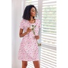 image:imageEkouaer 3 Pack Nightgowns for Women Short Sleeve Sleepshirt Night Shirts  Button Down Nightshirts Soft Pajama Dress Casual Sleepwear VNeck Sleep Dress Night Gowns for Sleep Home Daily Wear TravelBlue StarsPurple StarsPink Floral