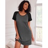 image:imageEkouaer 3 Pack Nightgowns for Women Short Sleeve Sleepshirt Night Shirts  Button Down Nightshirts Soft Pajama Dress Casual Sleepwear VNeck Sleep Dress Night Gowns for Sleep Home Daily Wear TravelBlackGreyLight Grey Coffee